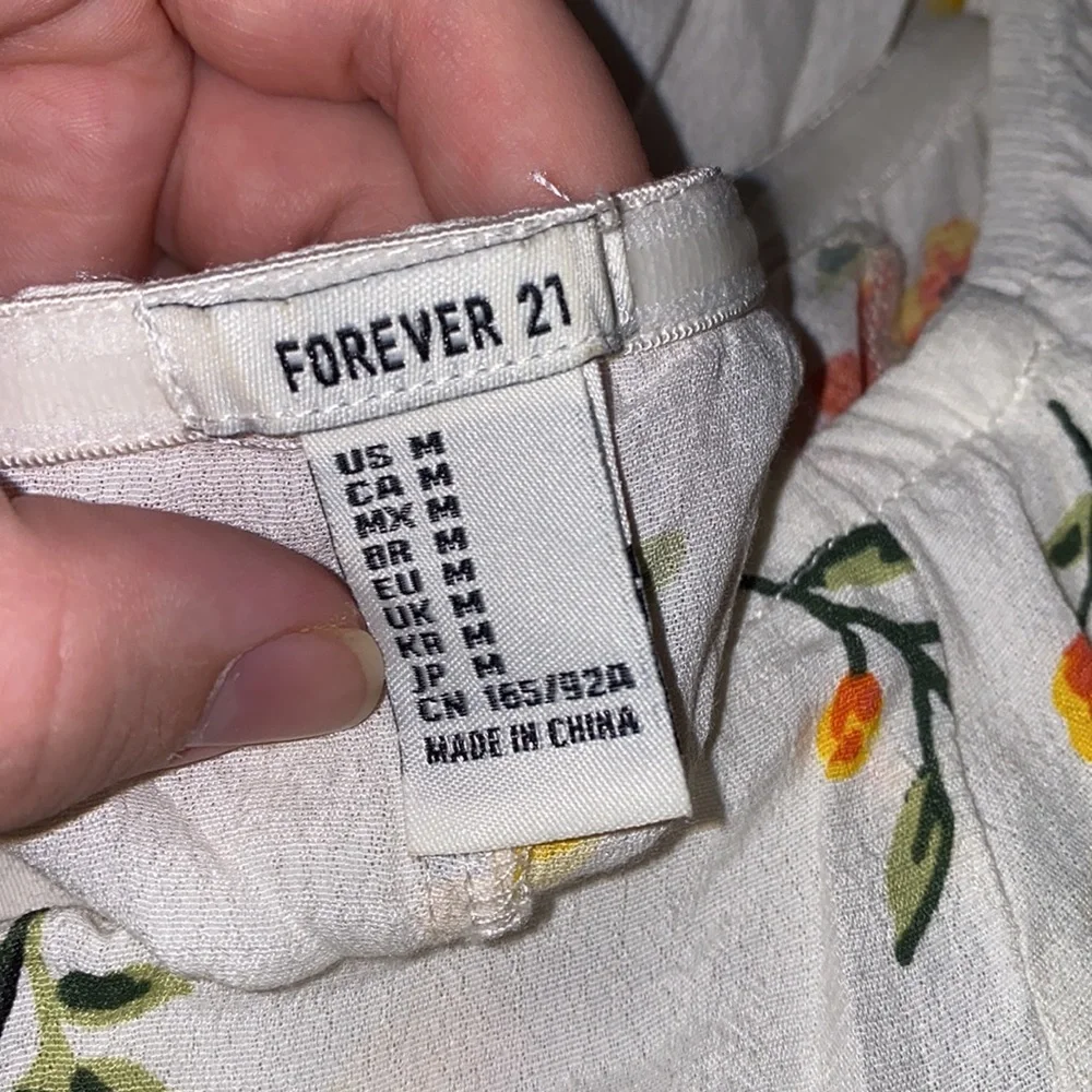 🆕 FOREVER 21 White Floral Off Shoulder Dress Size Medium - Picture 5 of 8